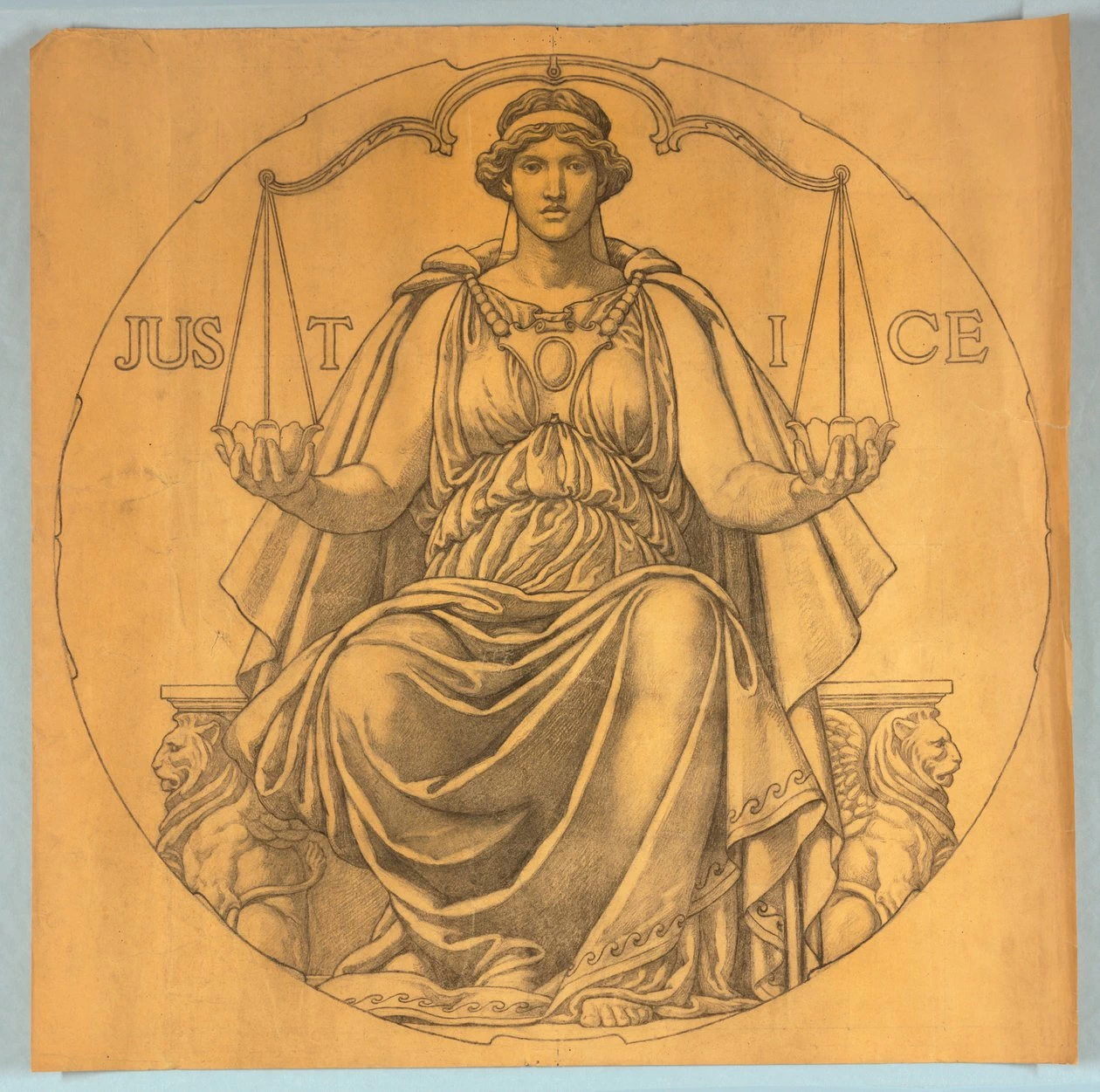 Giustizia, Cartone per Mosaico nella Rotonda del Campidoglio dello Stato del Wisconsin - Smithsonian Institution, Gift of Mrs